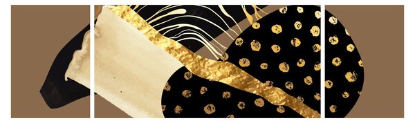 Obraz - Abstrakcja złotobrązowa N⁰1 (170x50 cm)