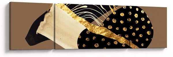 Obraz - Abstrakcja złotobrązowa N⁰1 (170x50 cm)