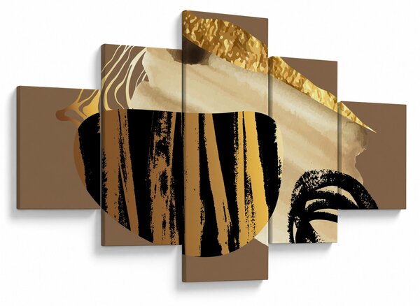 Obraz - Abstrakcja złotobrązowy N⁰2 (125x70 cm)