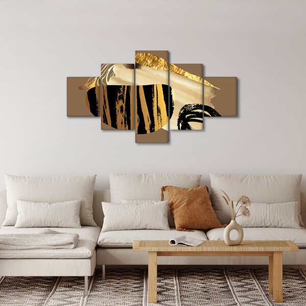 Obraz - Abstrakcja złotobrązowy N⁰2 (125x70 cm)