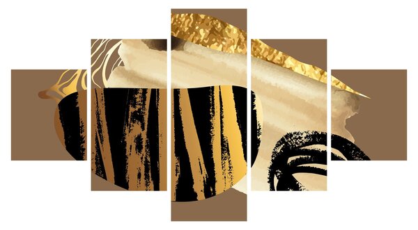 Obraz - Abstrakcja złotobrązowy N⁰2 (125x70 cm)
