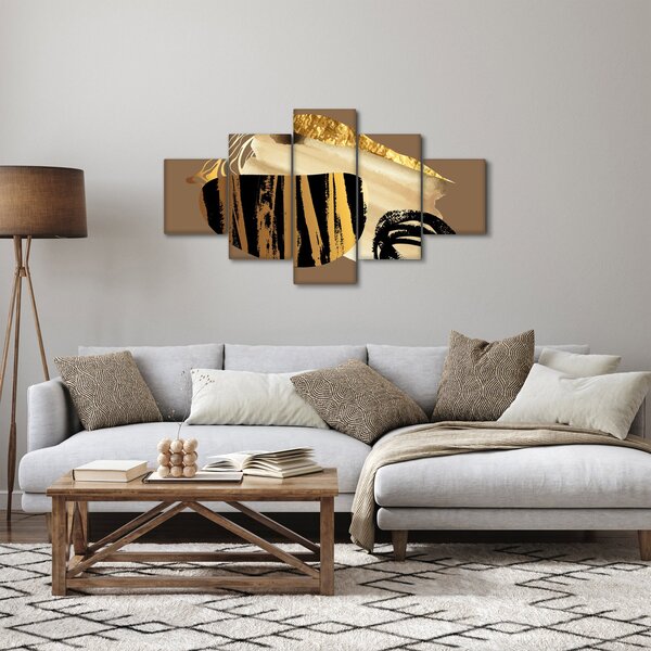 Obraz - Abstrakcja złotobrązowy N⁰2 (125x70 cm)