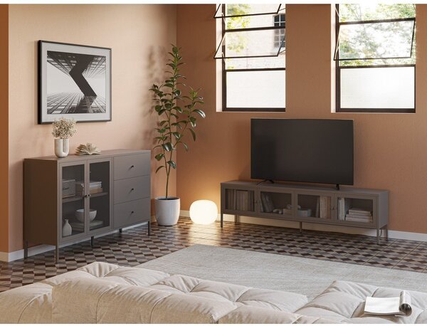 Szara metalowa komoda 140x90x40 cm Fayna – Marckeric