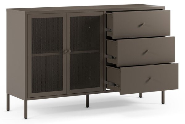 Szara metalowa komoda 140x90x40 cm Fayna – Marckeric