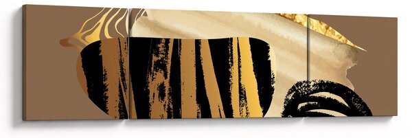 Obraz - Abstrakcja złotobrązowy N⁰2 (170x50 cm)