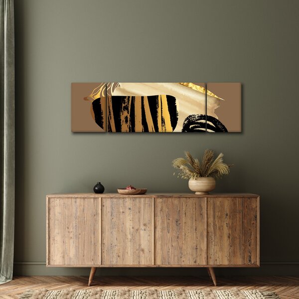 Obraz - Abstrakcja złotobrązowy N⁰2 (170x50 cm)
