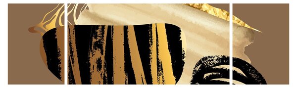 Obraz - Abstrakcja złotobrązowy N⁰2 (170x50 cm)