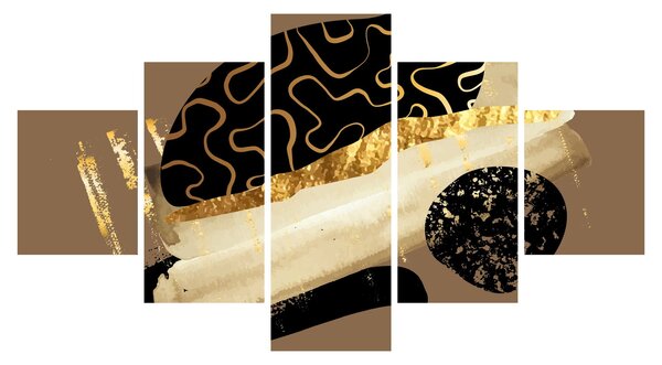 Obraz - Abstrakcja złotobrązowy N⁰3 (125x70 cm)
