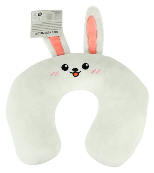 Poduszka podróżna TRAVEL FRIENDS 33x25 cm pluszowa - różne kolory Kolor: Biały