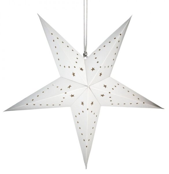 Świąteczna papierowa gwiazda pięcioramienna STARLET 35 cm, biała