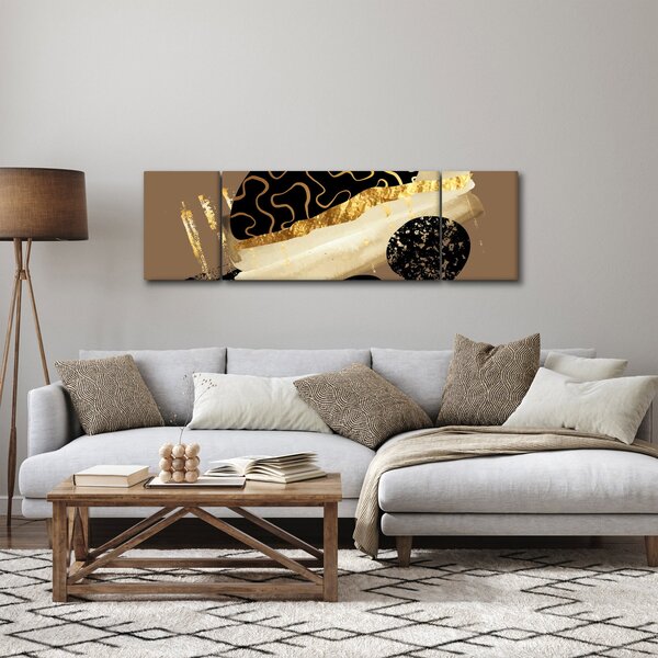 Obraz - Abstrakcja złotobrązowy N⁰3 (170x50 cm)
