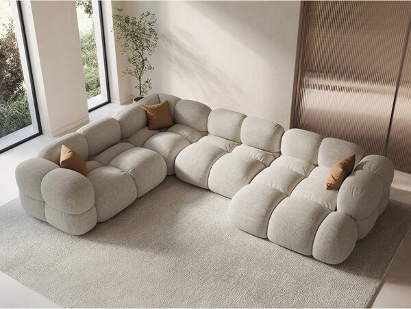 Beżowy narożnik (lewostronny/w kształcie litery U) Loretto – Cosmopolitan Design