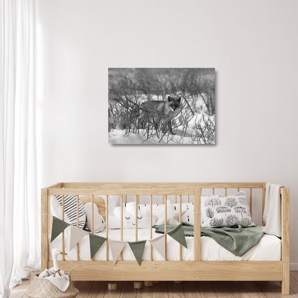 Obraz na szkle - Lis w zimie (70x50 cm)