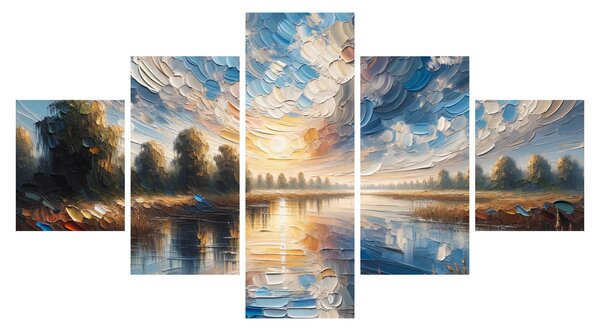 Obraz - Obraz słońca nad wodą (125x70 cm)