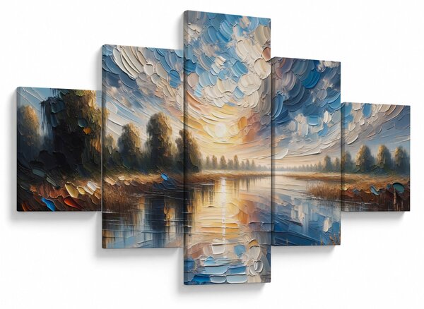 Obraz - Obraz słońca nad wodą (125x70 cm)