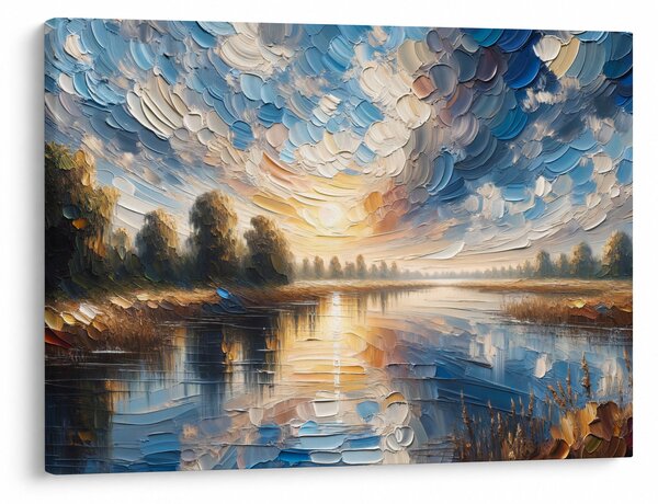 Obraz - Obraz słońca nad wodą (70x50 cm)