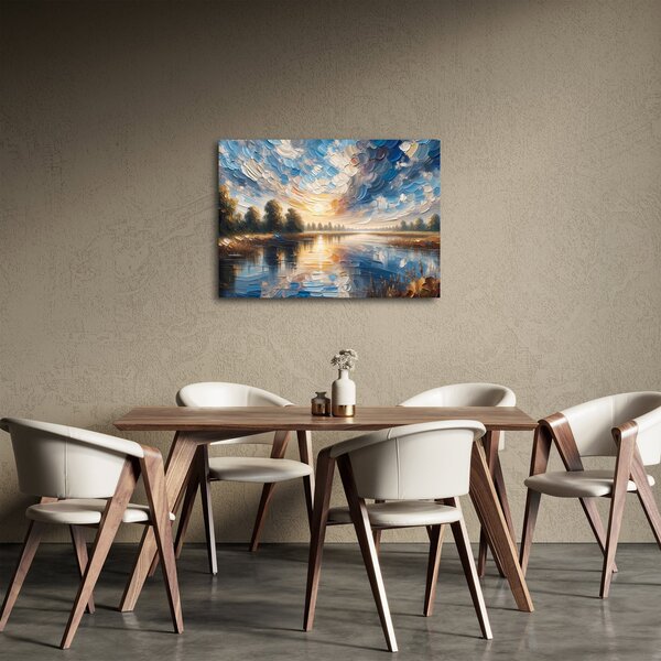 Obraz - Obraz słońca nad wodą (70x50 cm)