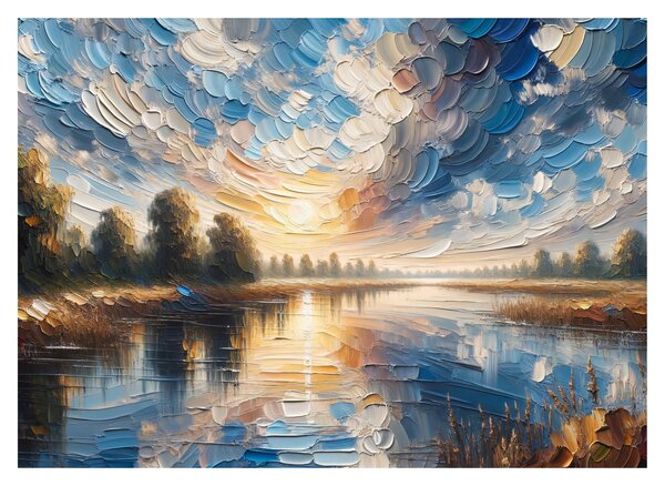 Obraz - Obraz słońca nad wodą (70x50 cm)