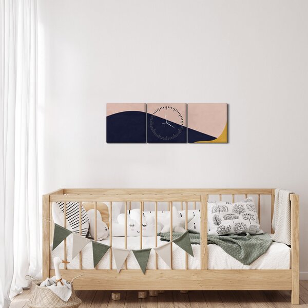 Obraz - Akwarelowe góry N⁰2 (z zegarem) (90x30 cm)