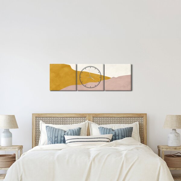 Obraz - Góry akwarelowe N⁰3 (z zegarem) (90x30 cm)