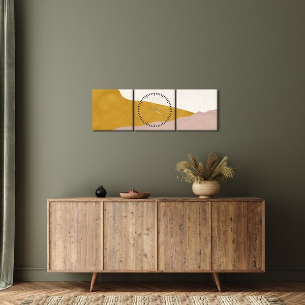 Obraz - Góry akwarelowe N⁰3 (z zegarem) (90x30 cm)