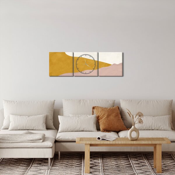 Obraz - Góry akwarelowe N⁰3 (z zegarem) (90x30 cm)