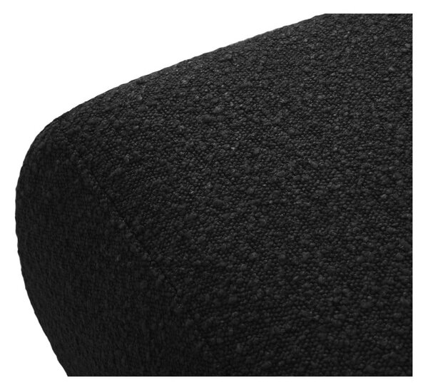 Czarny puf z materiału bouclé Molino – Micadoni Home