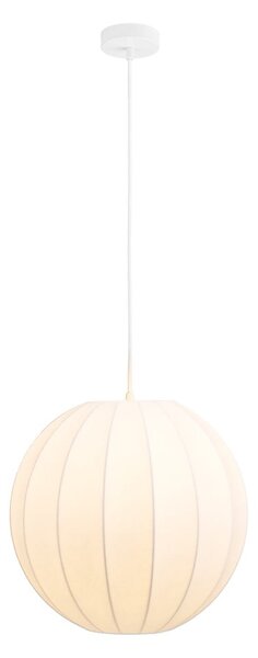 Biała lampa wisząca z tekstylnym kloszem ø 40 cm Coventry – House Nordic