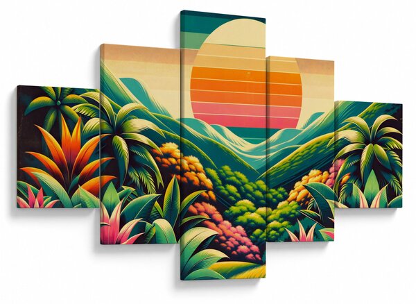 Obraz - Kolorowy zachód słońca (125x70 cm)