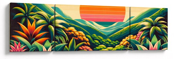 Obraz - Kolorowy zachód słońca (170x50 cm)