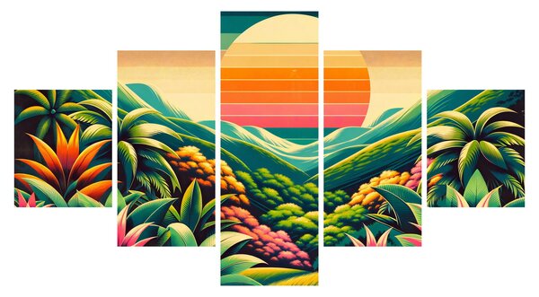 Obraz - Kolorowy zachód słońca (125x70 cm)
