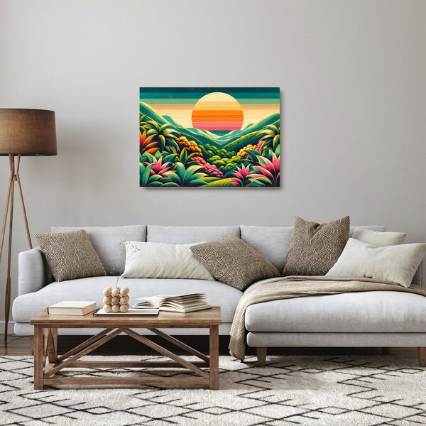 Obraz na szkle - Kolorowy zachód słońca (70x50 cm)