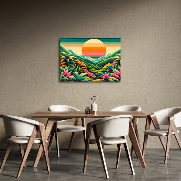 Obraz - Kolorowy zachód słońca (70x50 cm)