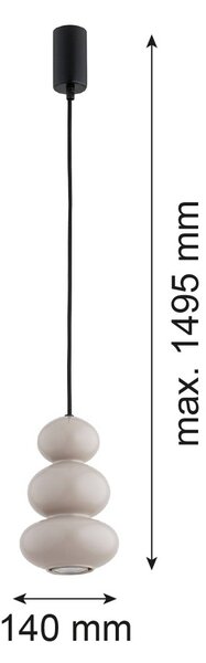 Lampa wisząca Oman Argon, możliwość ściemniania, aluminiowy / szary / cynkowy, salon / jadalnia, szkło