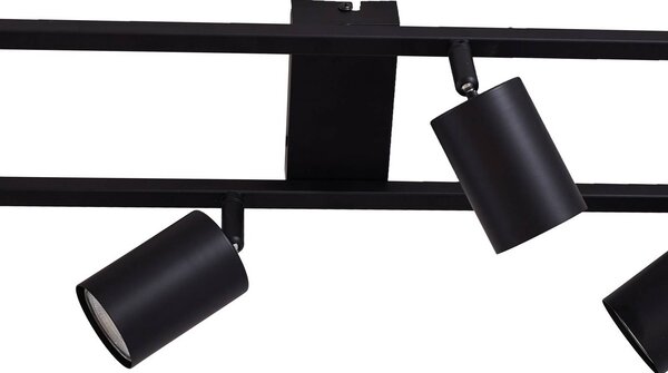 Lindby Reflektor sufitowy Bravius, czarny, 6-punktowy, żelazo Bravius Lindby, możliwość ściemniania, czarny, przedpokój, metal, nowoczesny