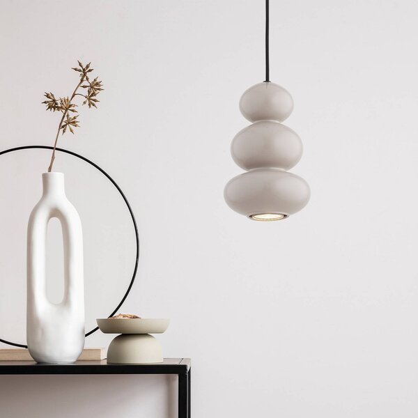 Lampa wisząca Oman Argon, możliwość ściemniania, aluminiowy / szary / cynkowy, salon / jadalnia, szkło