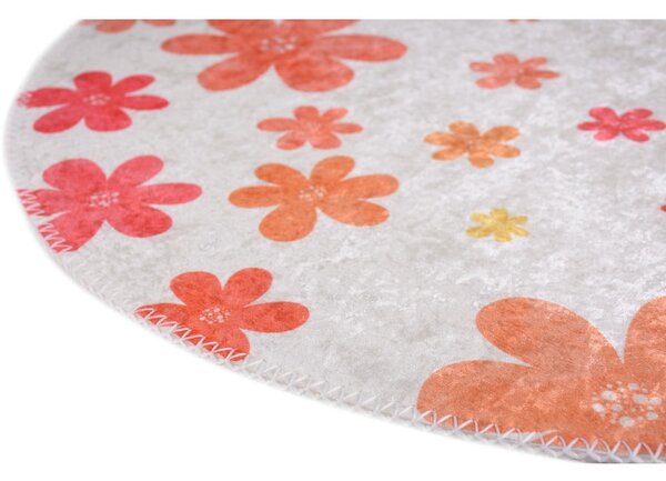 Pomarańczowo-kremowy dywan dziecięcy odpowiedni do prania ø120 cm Fall Flowers – Vitaus