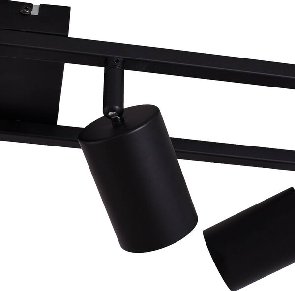 Lindby Reflektor sufitowy Bravius, czarny, 6-punktowy, żelazo Bravius Lindby, możliwość ściemniania, czarny, przedpokój, metal, nowoczesny