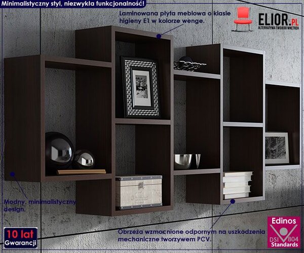 Ścienna półka modułowa wenge L8-S54