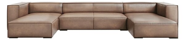 Jasnobrązowy skórzany narożnik (w kształcie litery "U") Madame – Windsor & Co Sofas