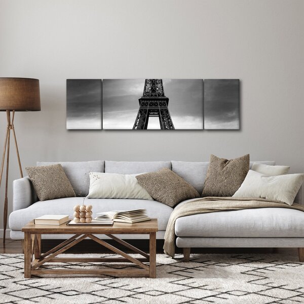 Obraz - Różowy samochód w Paryżu (170x50 cm)
