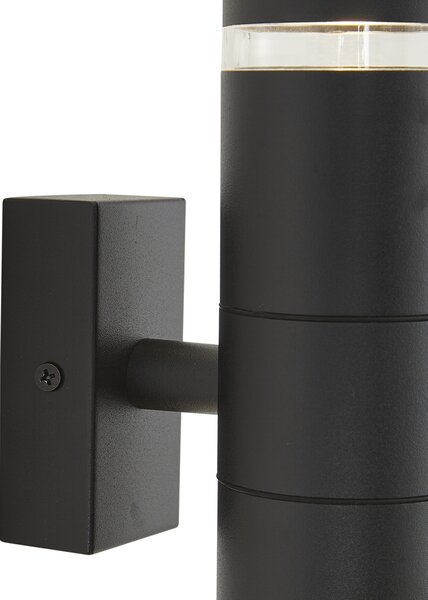 Nowoczesna lampa ścienna zewnętrzna czarna 2-punktowa IP44 - Dubbla