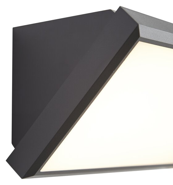 Nowoczesna lampa ścienna zewnętrzna ciemnoszara z LED IP65 - Marek