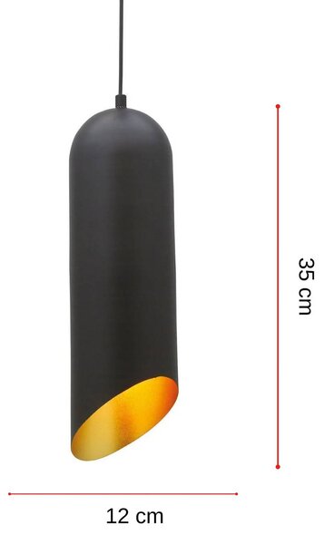 Lampa wisząca Kerina ROYALTECH, możliwość ściemniania, czarny, salon / jadalnia, metal, nowoczesny