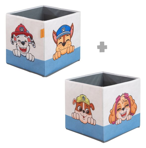 Tekstylne dziecięce pojemniki na zabawki 2 szt. 27x27x27 cm Paw Patrol – Roba
