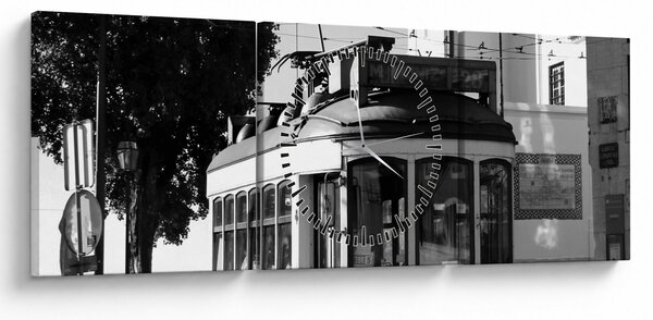 Obraz - Tramwaj (z zegarem) (90x30 cm)