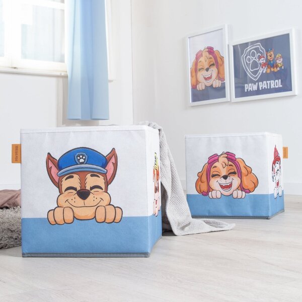 Tekstylne dziecięce pojemniki na zabawki 2 szt. 27x27x27 cm Paw Patrol – Roba