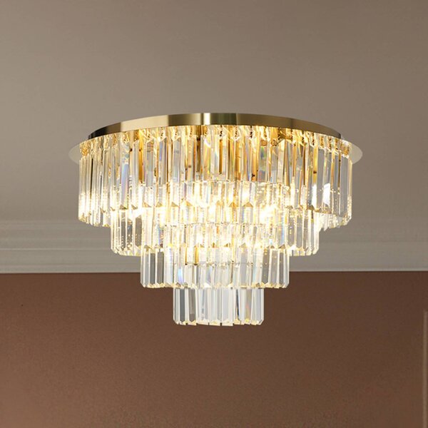 Lampa sufitowa kryształowa Milano Milagro Lighting, mosiężny / złoty, salon / jadalnia, szkło