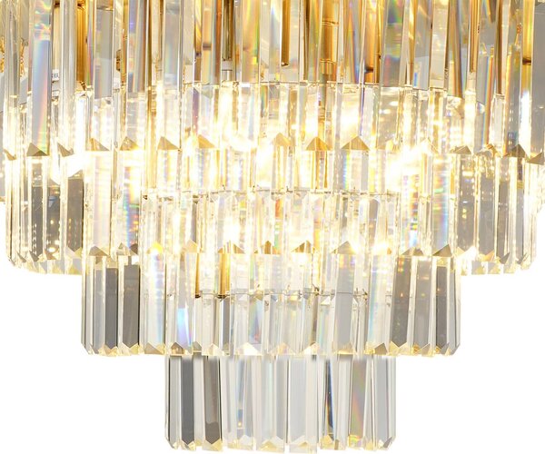 Lampa sufitowa kryształowa Milano Milagro Lighting, mosiężny / złoty, salon / jadalnia, szkło