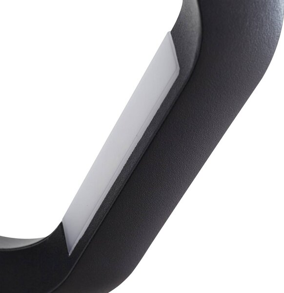Kinkiet zewnętrzny LED LOOP Lucande, czarny, metal, nowoczesny